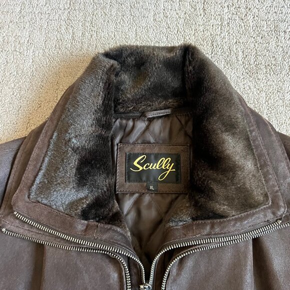 Scully Men’s Brown Leather Suede Double Collar Jacket Sz XL Western Chore EUC - Picture 3 of 11
